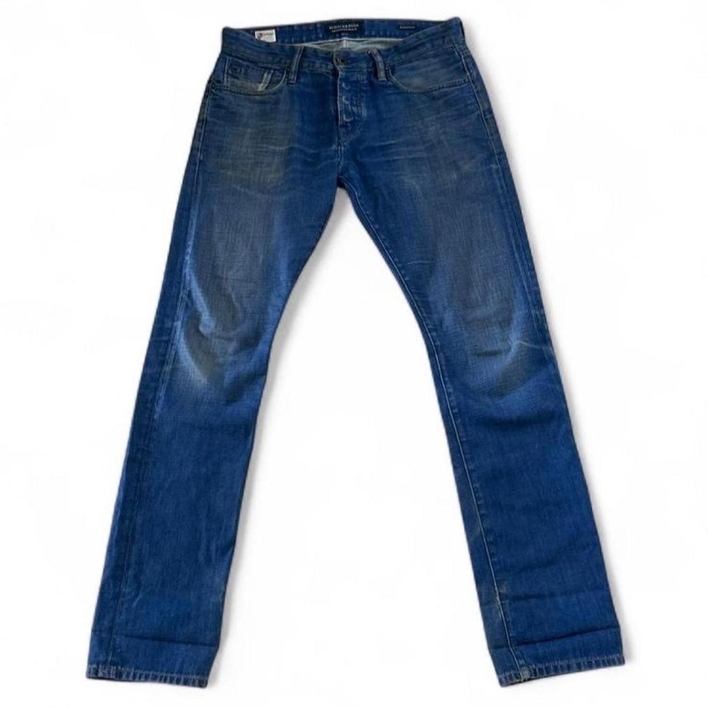 Scotch & Soda Men's Dark Blue Straight Jeans